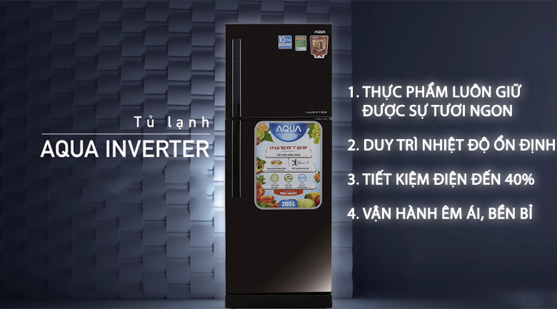 Tủ lạnh Aqua AQR-I209DN Inverter 186 lít