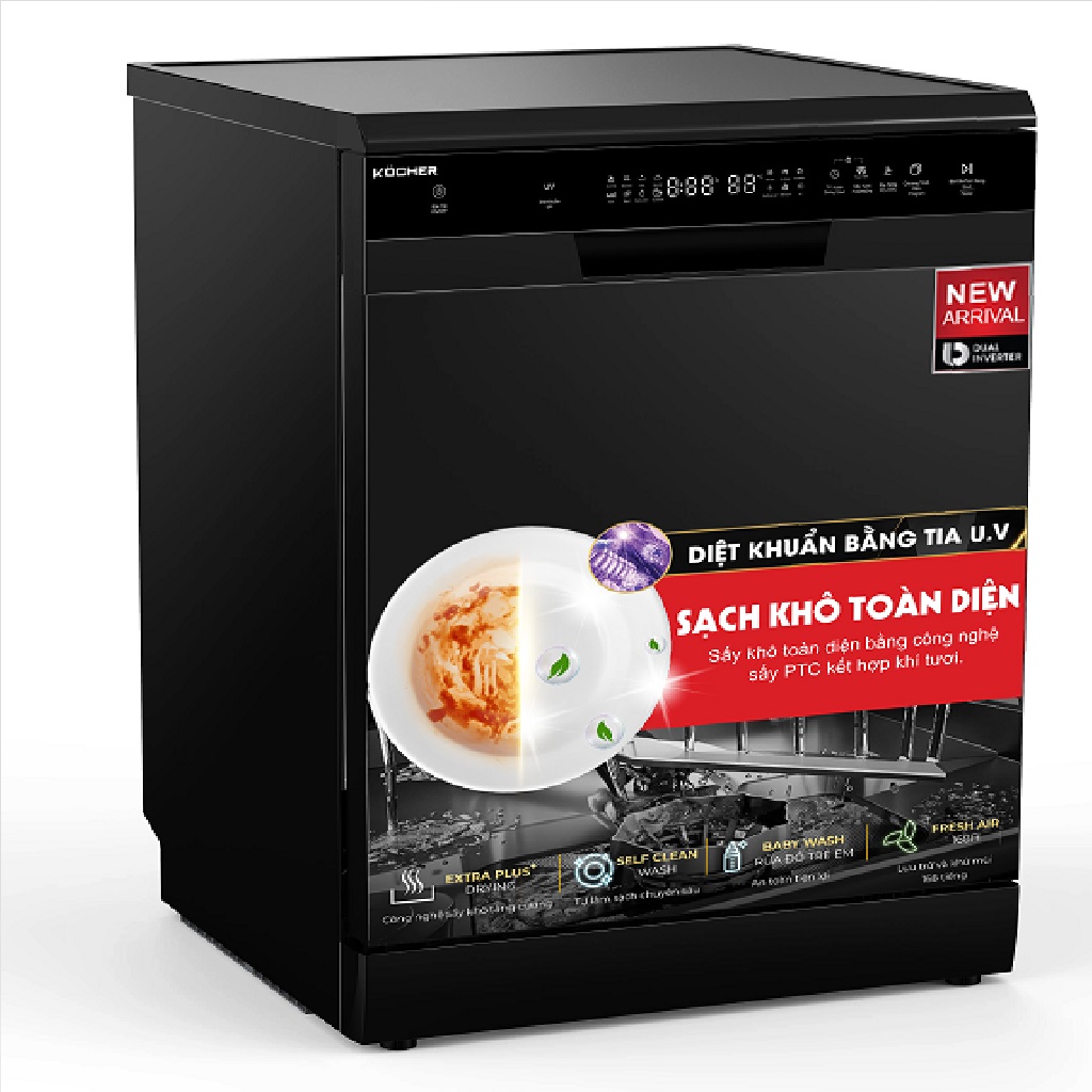 Máy Rửa Bát Kocher X16B 17 bộ độc lập 3 trong 1 sấy lưu trữ 168H