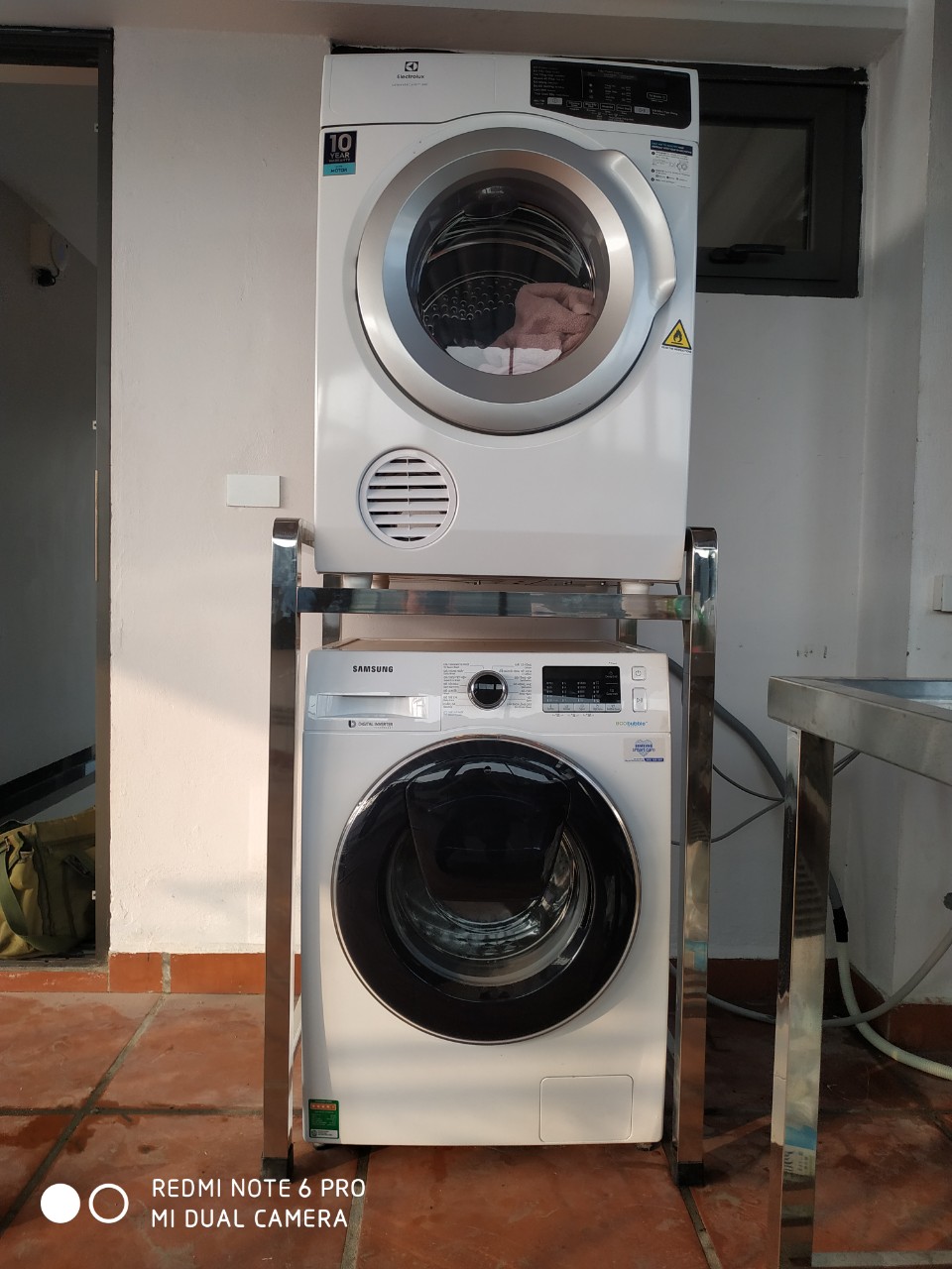 Kệ để máy giặt và máy sấy inox 304 hộp 400x400 để vừa các loại Máy Giặt và Máy Sấy