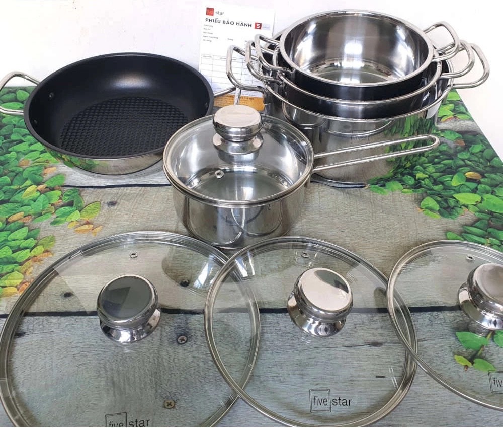 Bộ nồi Fivestar FSB55D001 5 chiếc inox 5 lớp