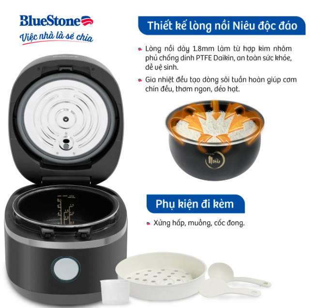 Nồi cơm điện tử cao tần BlueStone 1.2 lít RCB-5991