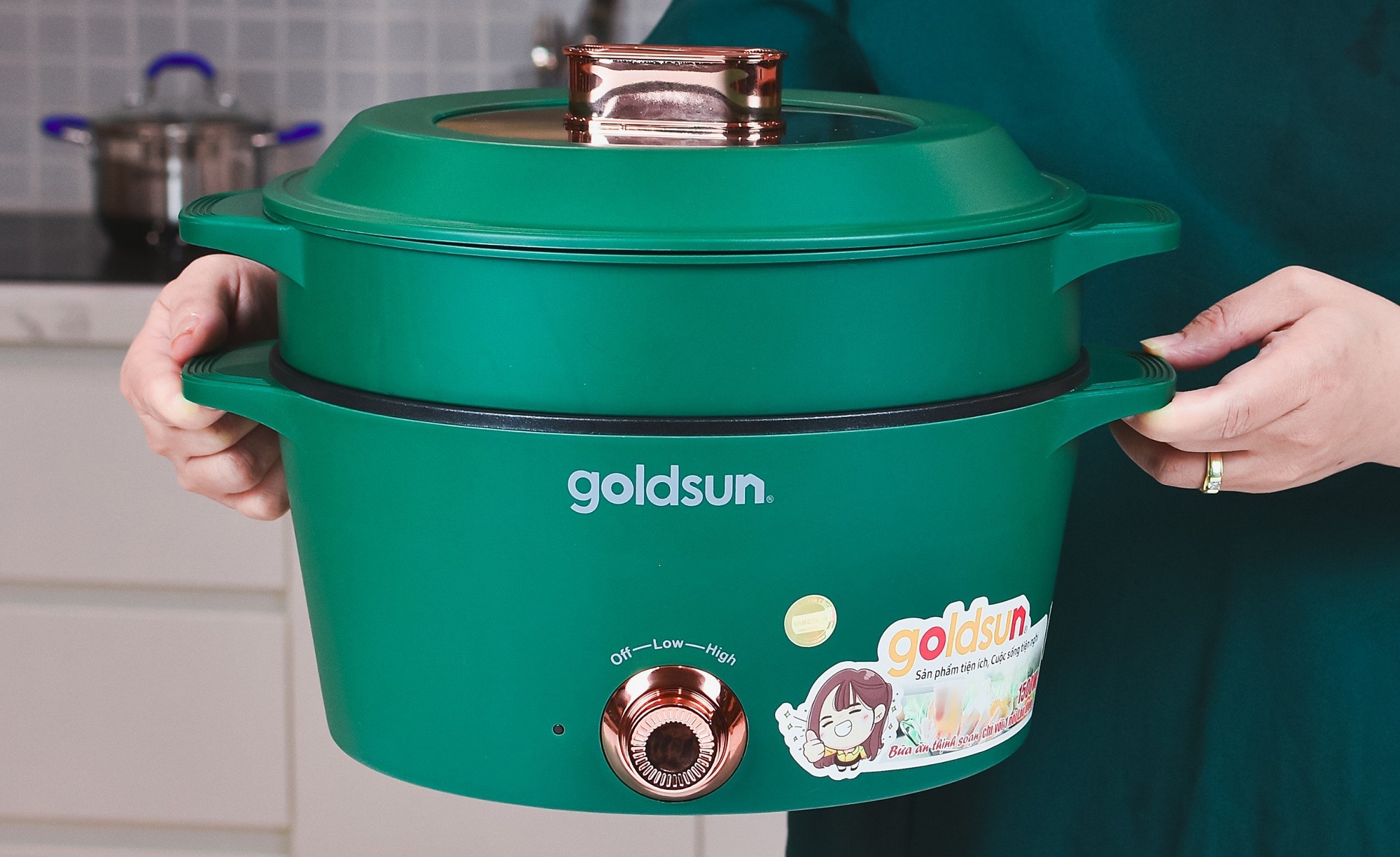 Lẩu điện Goldsun có xửng hấp GMC3003 5L