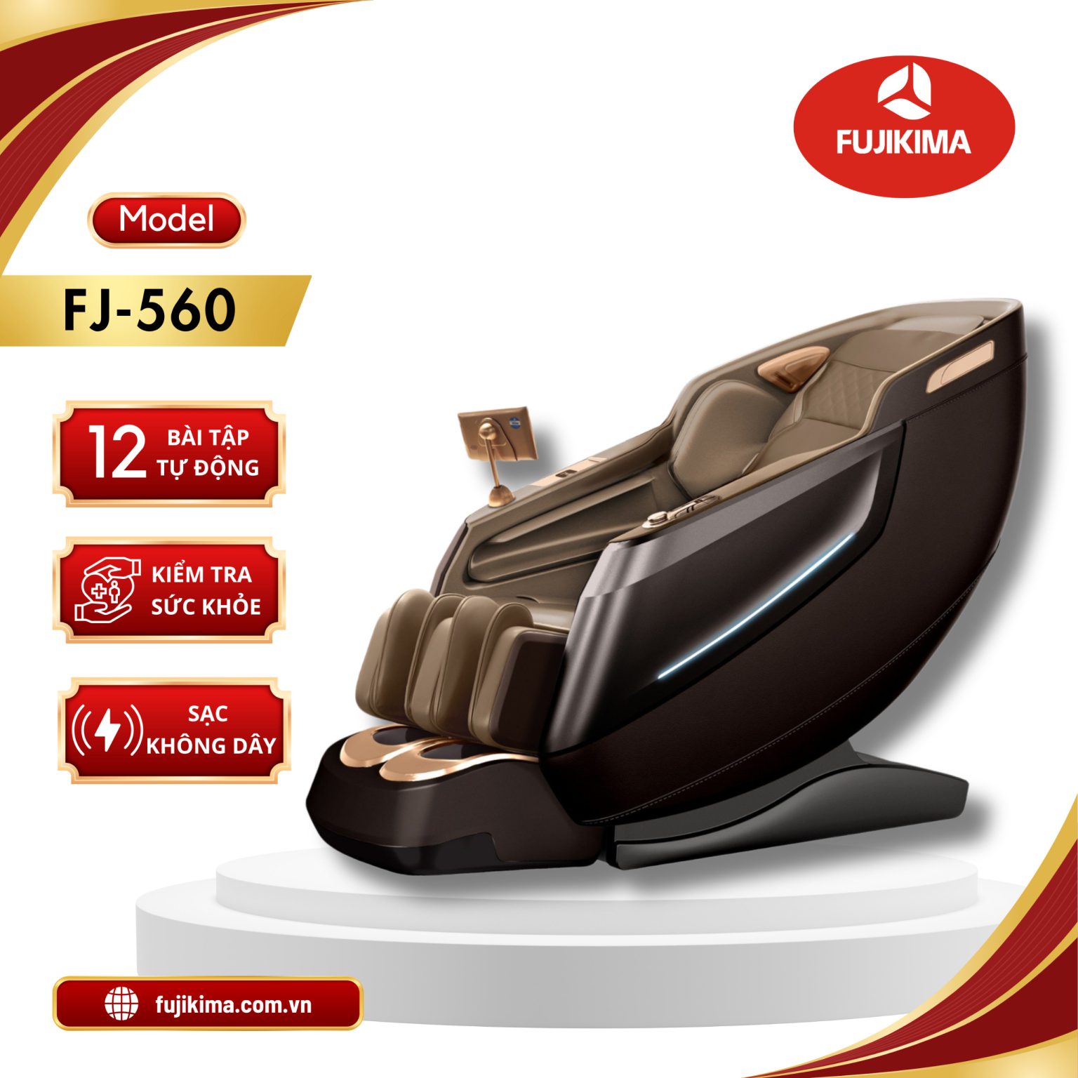 Ghế massage Fujikima FJ-560 bi di động,điều khiển giọng nói