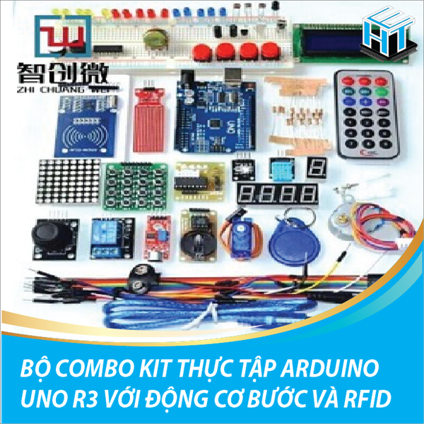 Arduino Combo Bộ combo kit thực tập Arduino uno r3 với động cơ bước và RFID HTE LINH ...
