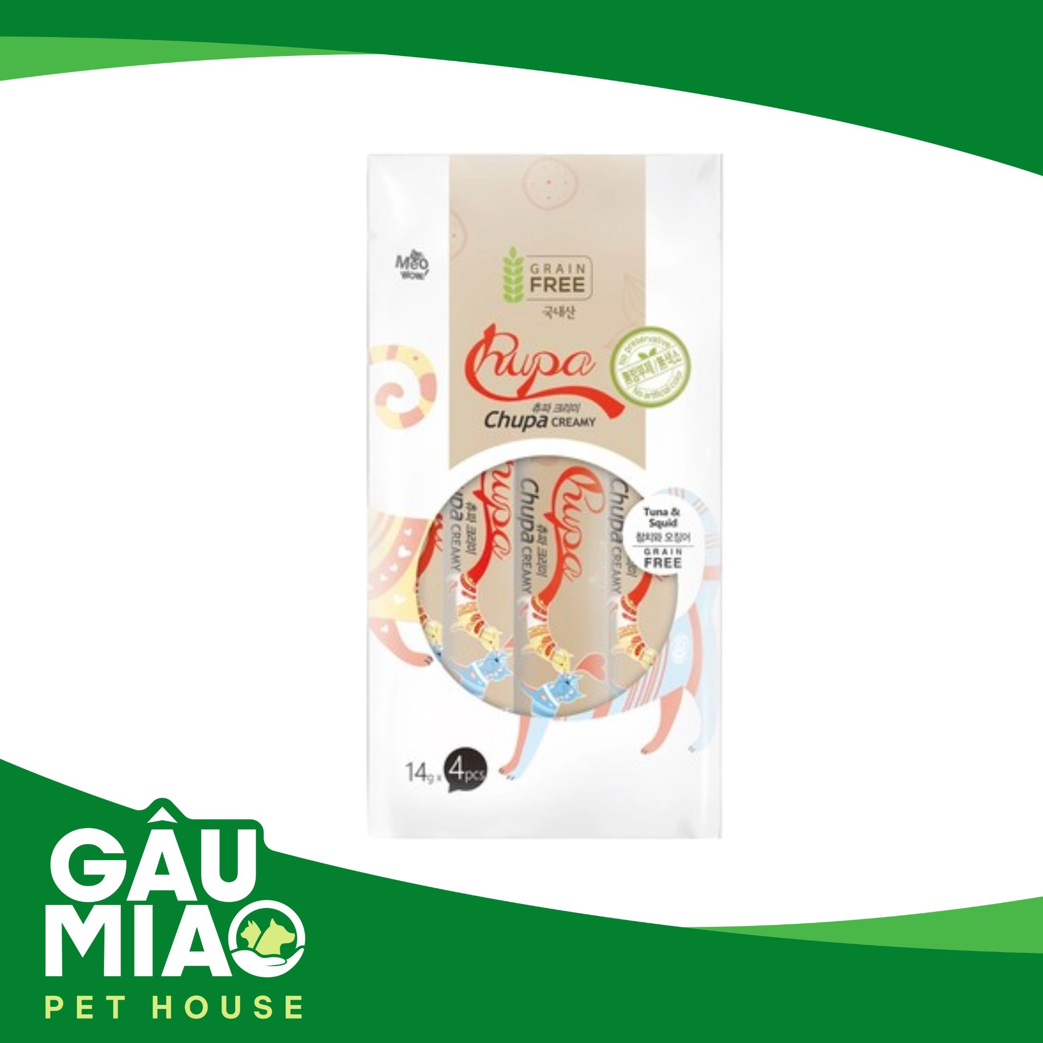 Chupa Cream Sốt dinh dưỡng cho mèo 56g - 14gx4pcs