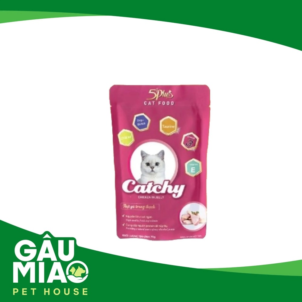 5Plus Catchy - Thức ăn ướt cho mèo lớn gói 70g