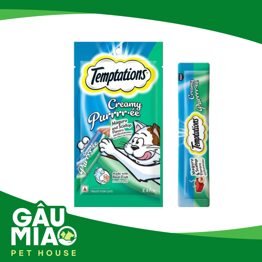 Creamy Purrrr.ée- Temptations sốt thưởng cho mèo (12gx4)