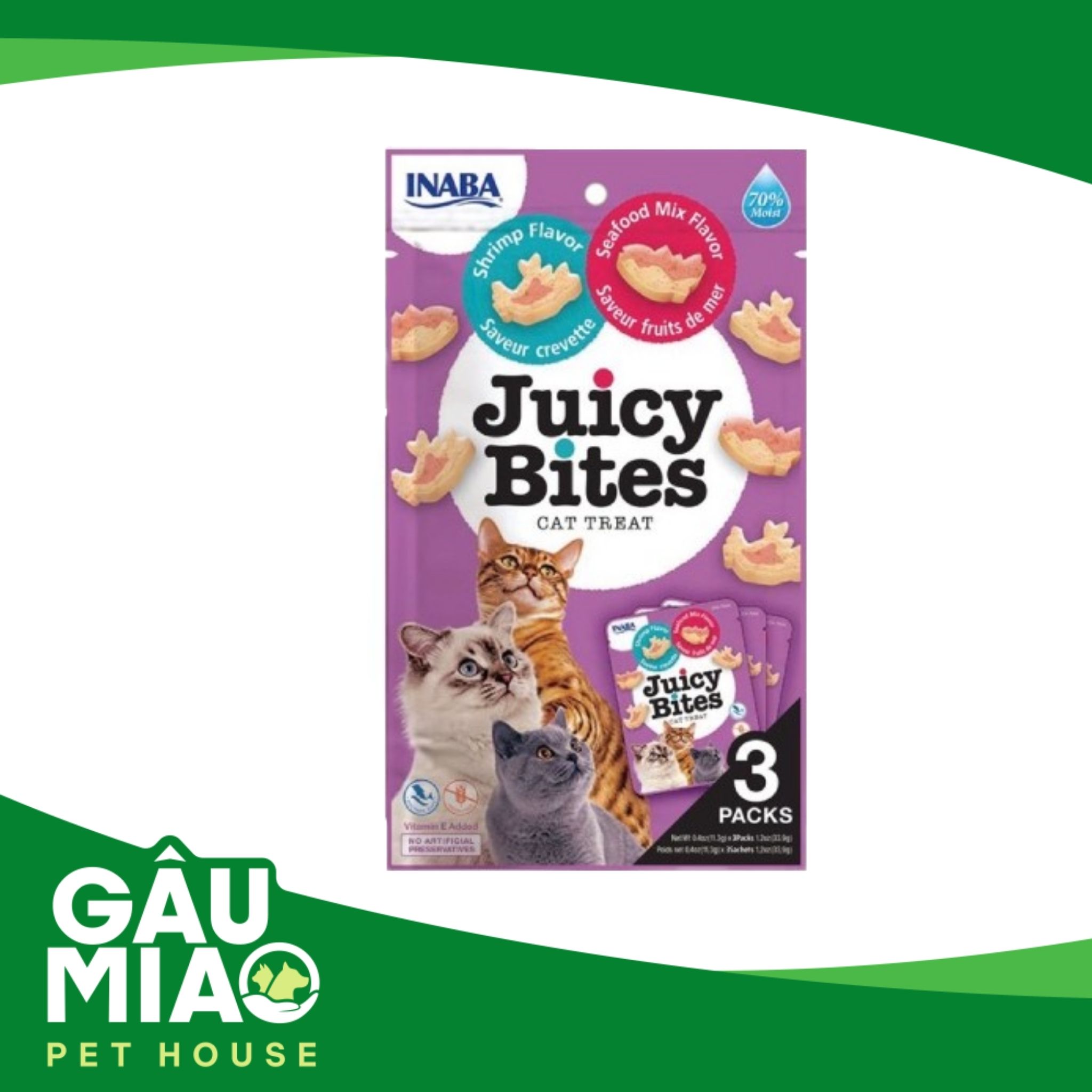 INABA JUICY BITES - Bánh thưởng mềm cho mèo 11.3g