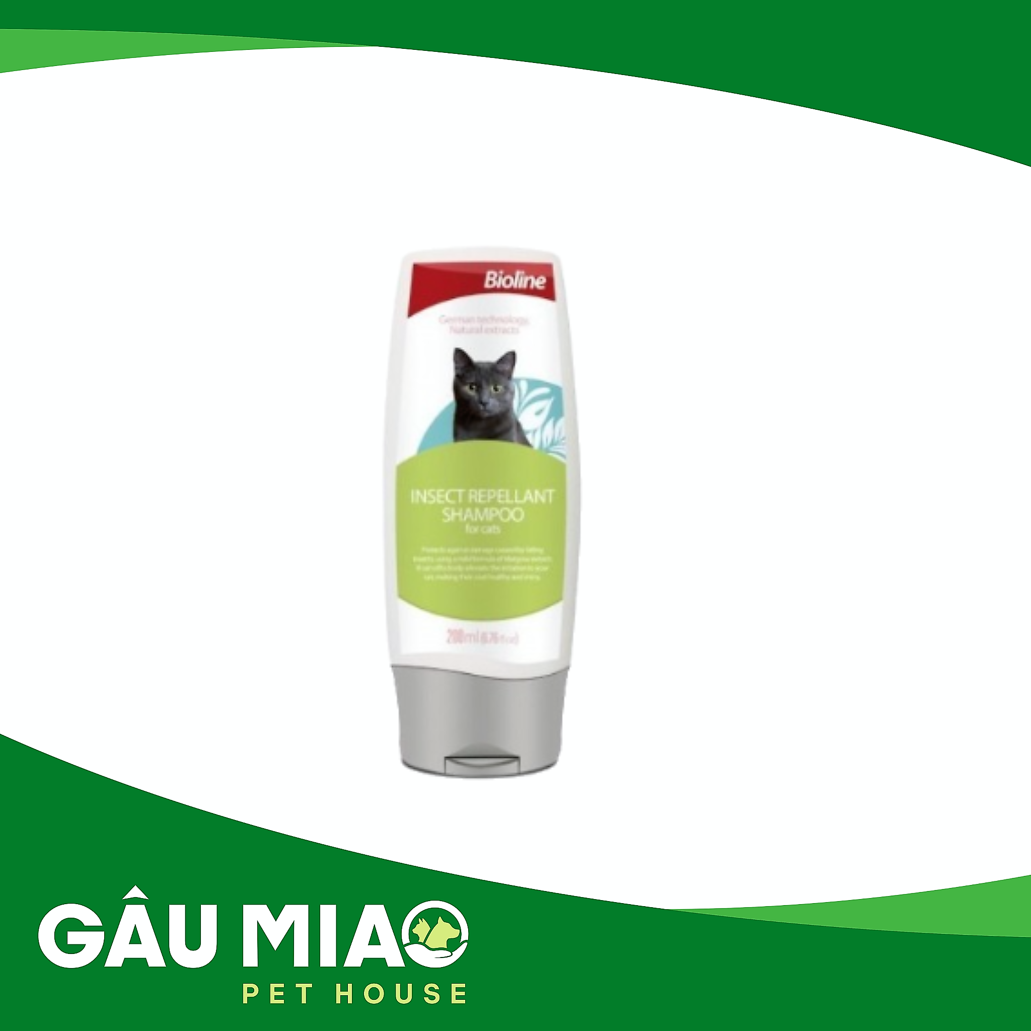 Bioline Sữa tắm cho mèo ngừa bọ chét, muỗi 200ml