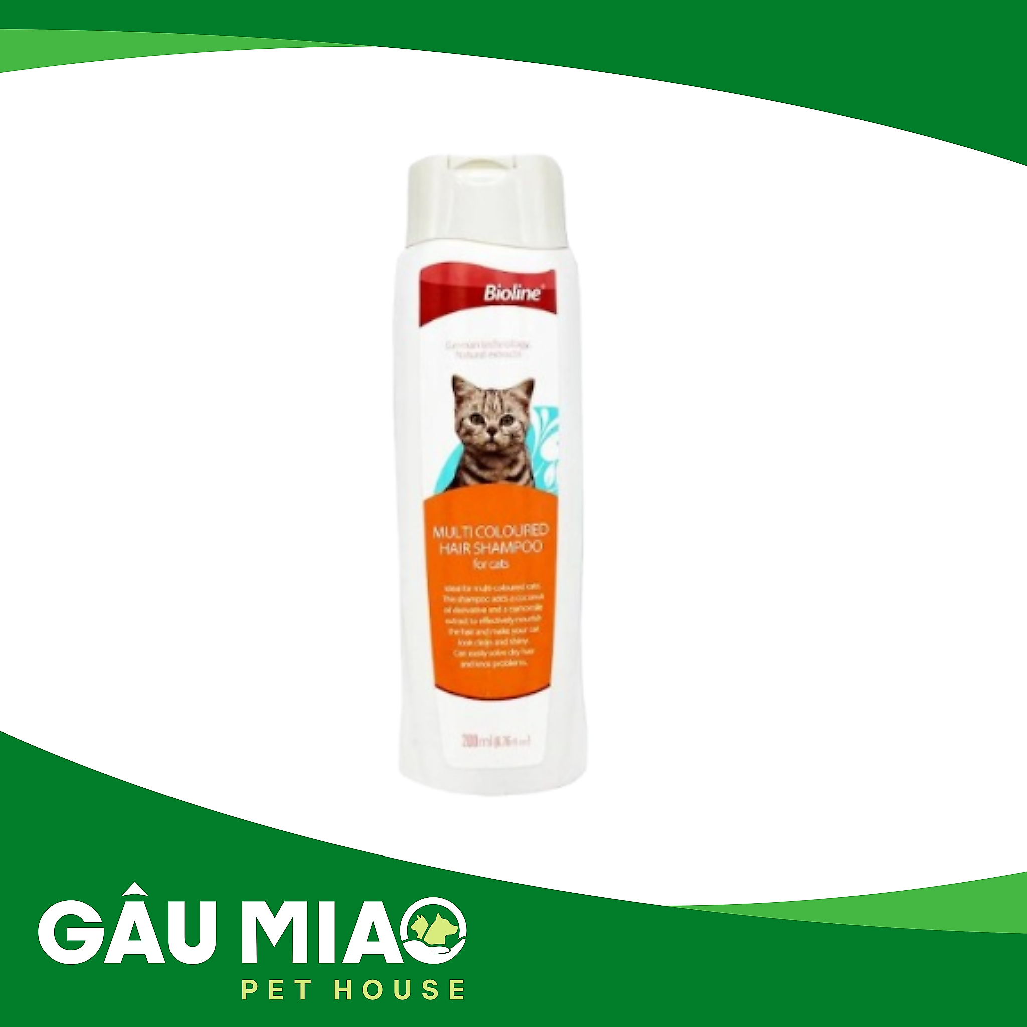 Bioline Sữa tắm cho mèo lông màu 200ml