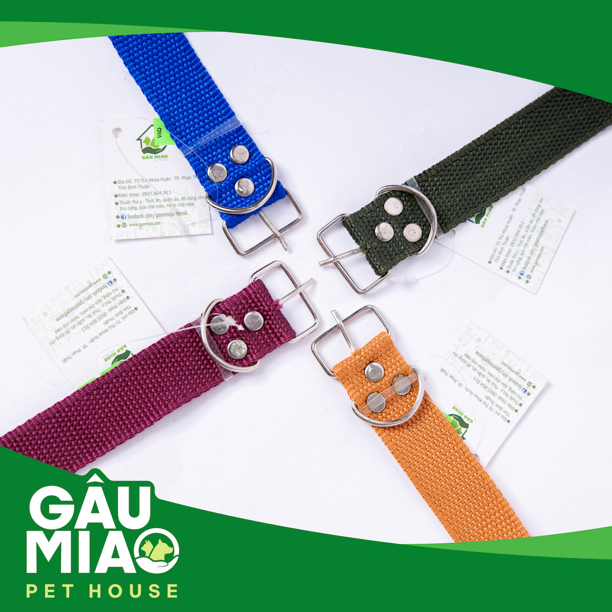 Vòng cổ dù trung dày-Vòng cổ chó 4-10kg