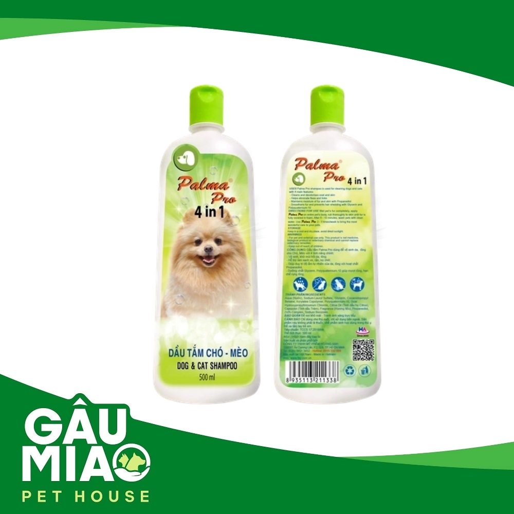 Palma Pro - Dầu tắm trị ve rận, mượt lông cho  chó mèo