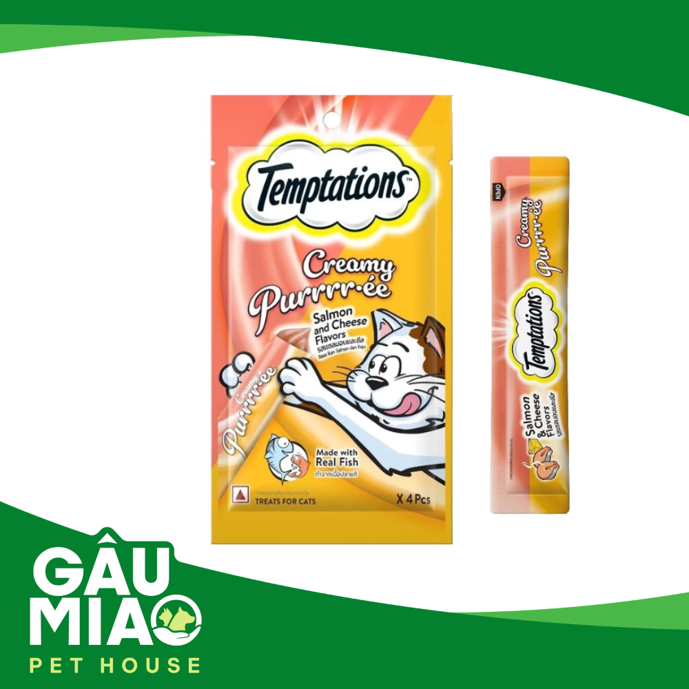 Creamy Purrrr.ée- Temptations sốt thưởng cho mèo (12gx4)
