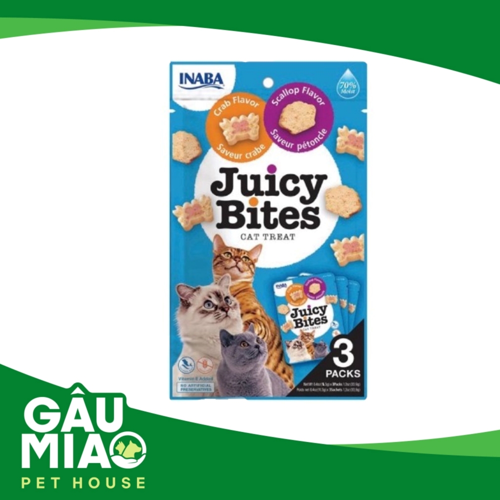 INABA JUICY BITES - Bánh thưởng mềm cho mèo 11.3g