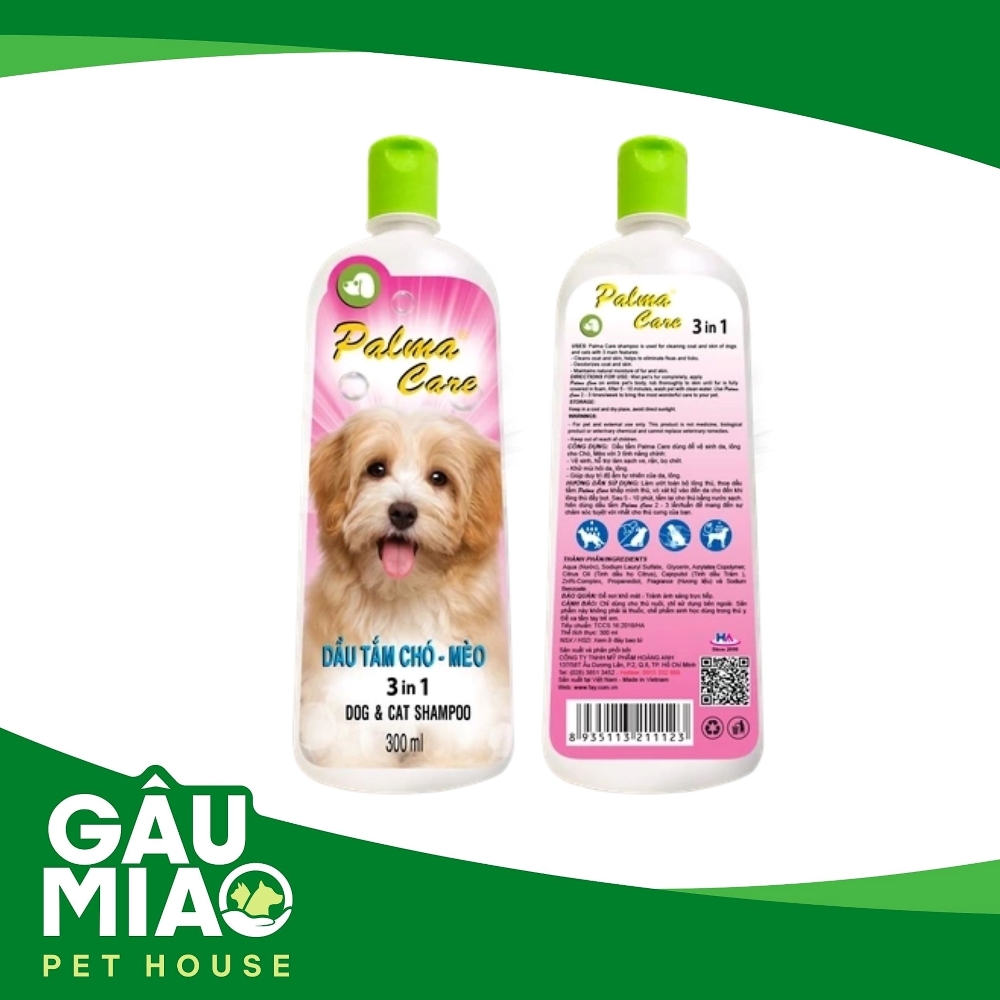 Palma Care - Dầu tắm khử mùi, trị ve rận cho chó, mèo