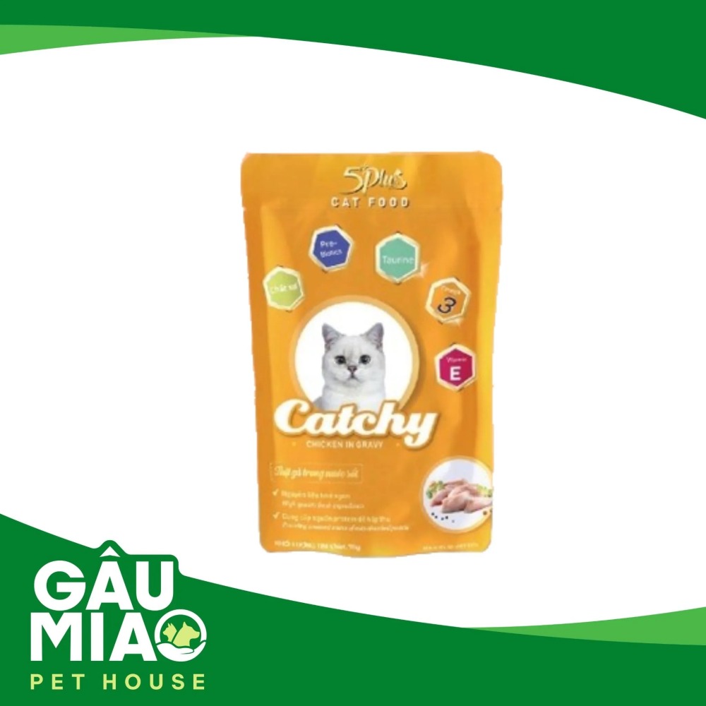 5Plus Catchy - Thức ăn ướt cho mèo lớn gói 70g