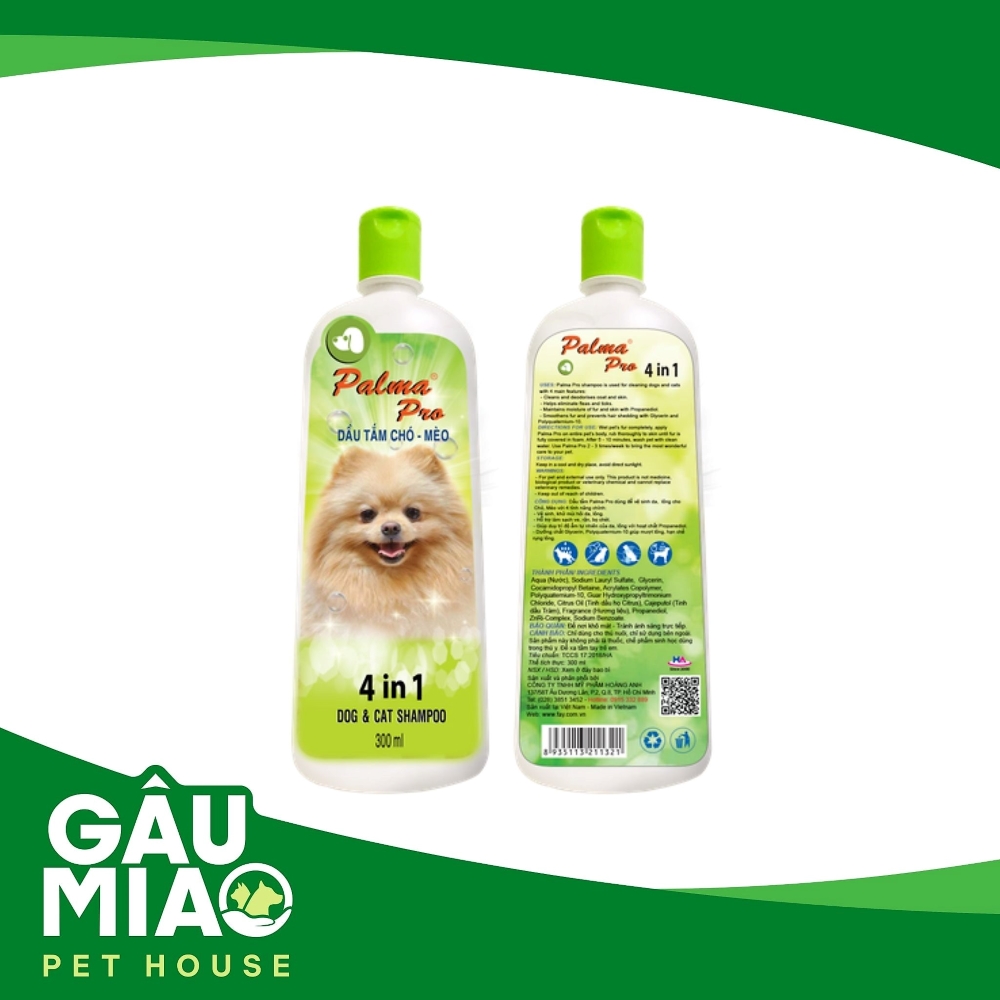 Palma Pro - Dầu tắm trị ve rận, mượt lông cho  chó mèo