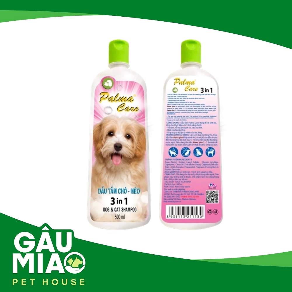Palma Care - Dầu tắm khử mùi, trị ve rận cho chó, mèo