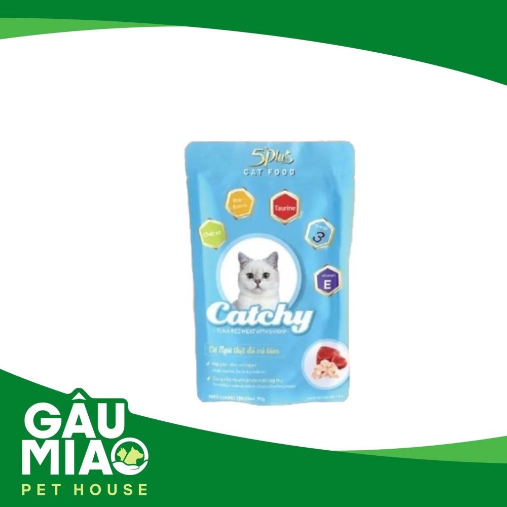5Plus Catchy - Thức ăn ướt cho mèo lớn gói 70g