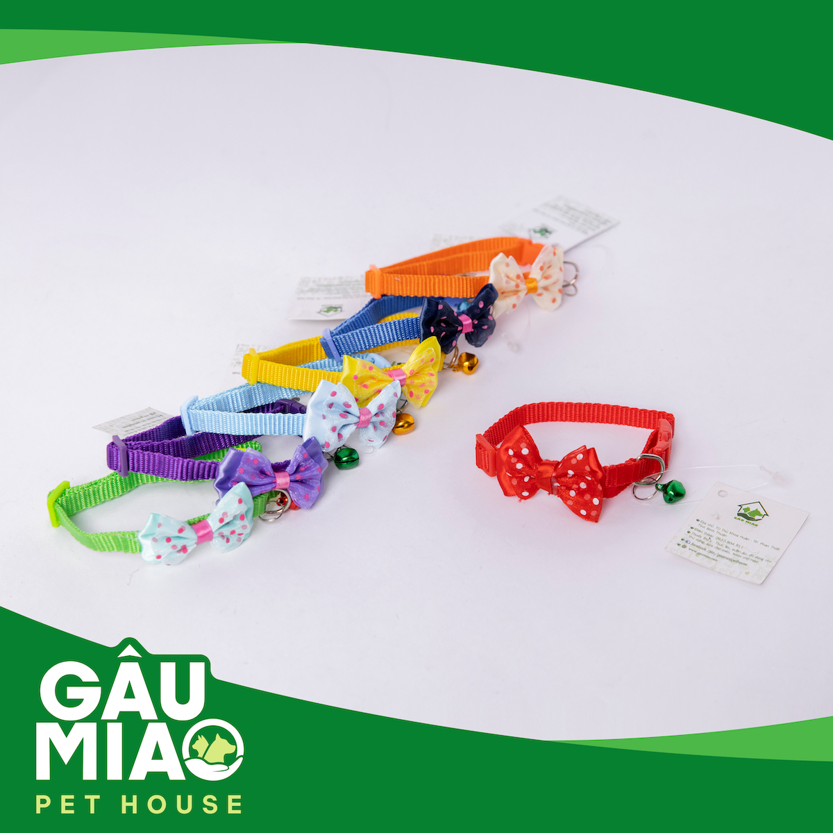 Vòng cổ nơ màu 1cm