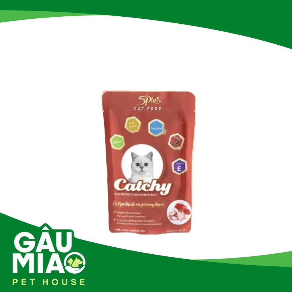 5Plus Catchy - Thức ăn ướt cho mèo lớn gói 70g
