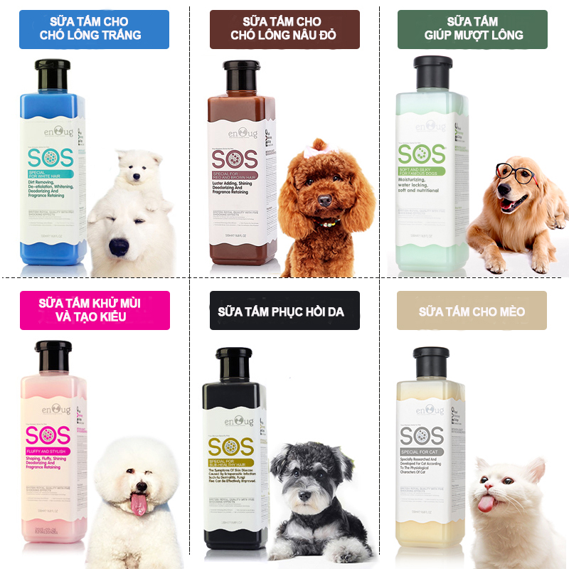SOS Sữa tắm mịn mượt, phồng lông 530ml