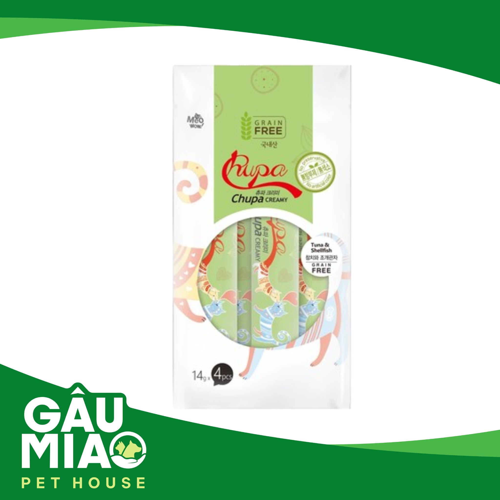 Chupa Cream Sốt dinh dưỡng cho mèo 56g - 14gx4pcs