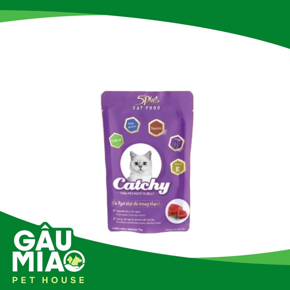5Plus Catchy - Thức ăn ướt cho mèo lớn gói 70g