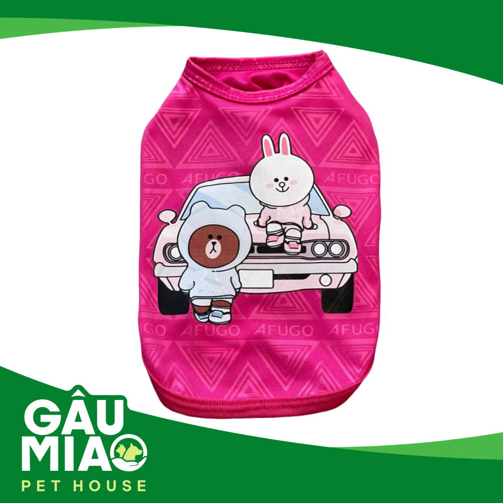 Áo thun-Thỏ ô tô hồng