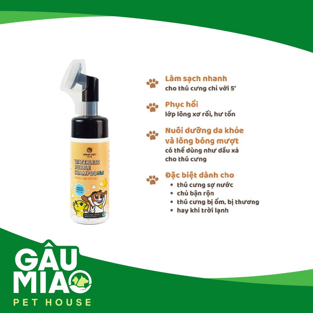Hana Pet - Bọt tắm khô dưỡng lông 130ml
