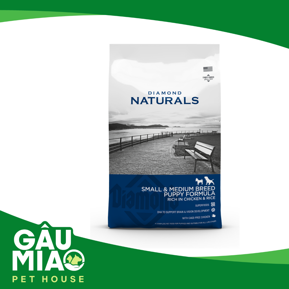 Natural Diamond Small & Medium Breed Puppy – Chicken & Rice 2kg - Thức ăn cho chó con giống vừa & nhỏ