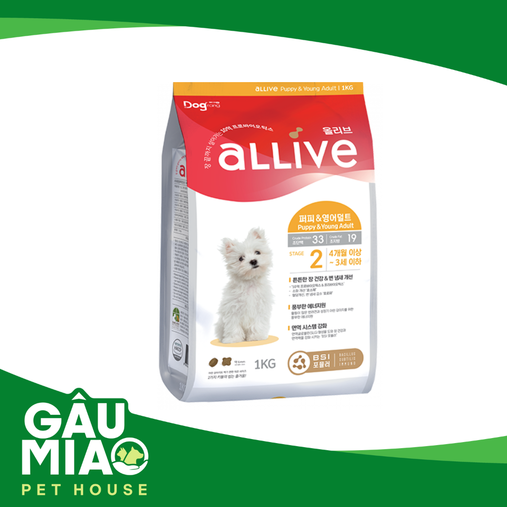 Dograng - Allive Puppy thức ăn chó từ 4 tháng->3 tuổi  - 1kg