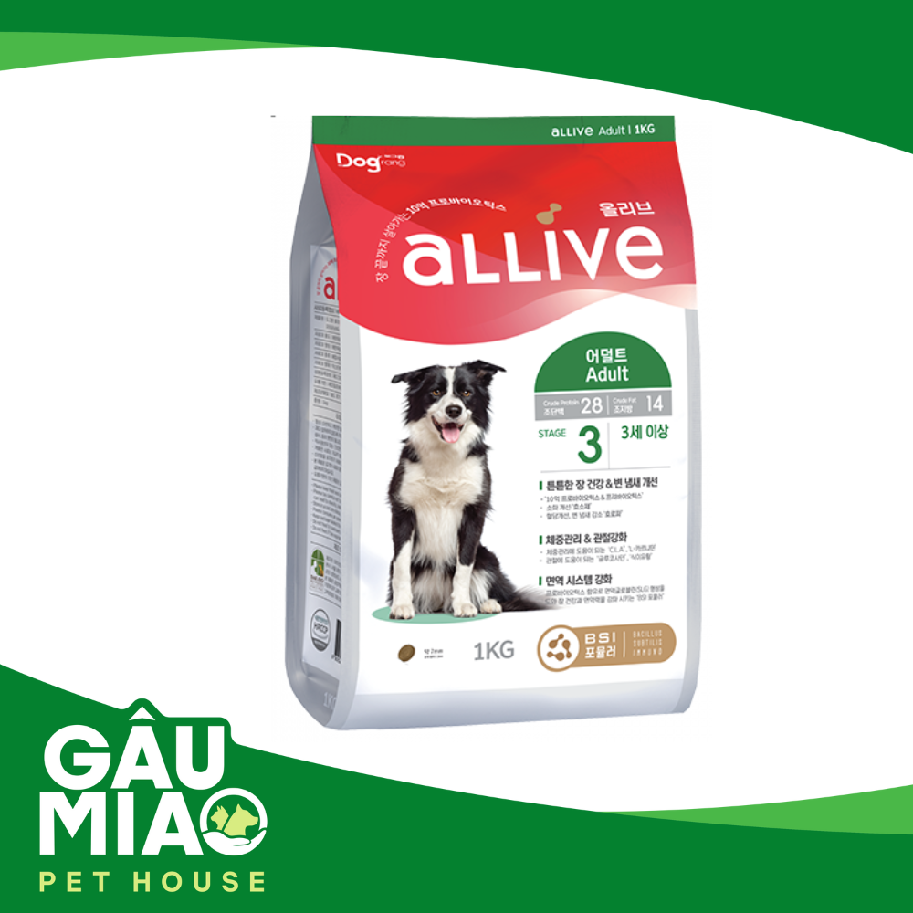 Dograng-Allive Adult Thức ăn chó trên 3 tuổi - 1kg