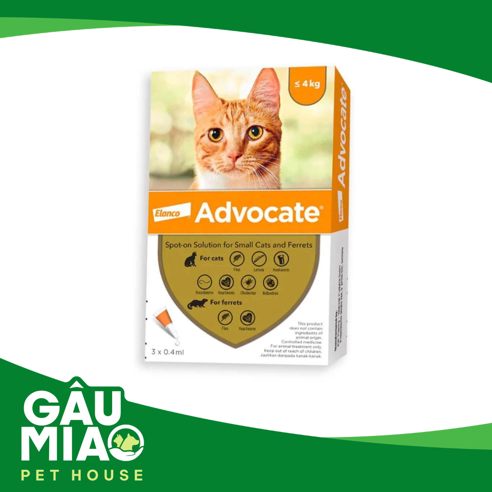 Nhỏ gáy Advocate cho mèo trị nội ngoại ký sinh trùng