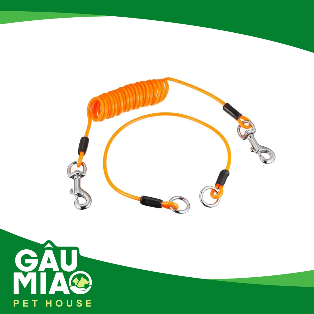 DoggyMan-Dây xích cáp lò xo 4m cho thú cưng <30kg