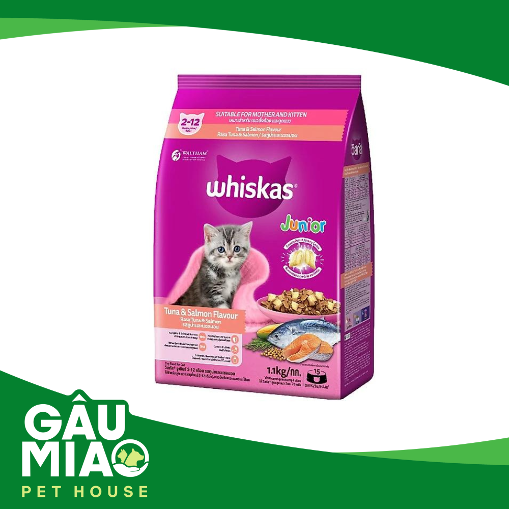 Whiskas Junior Tuna & Salmon - Thức ăn hạt cho mèo con vị cá ngừ và cá hồi