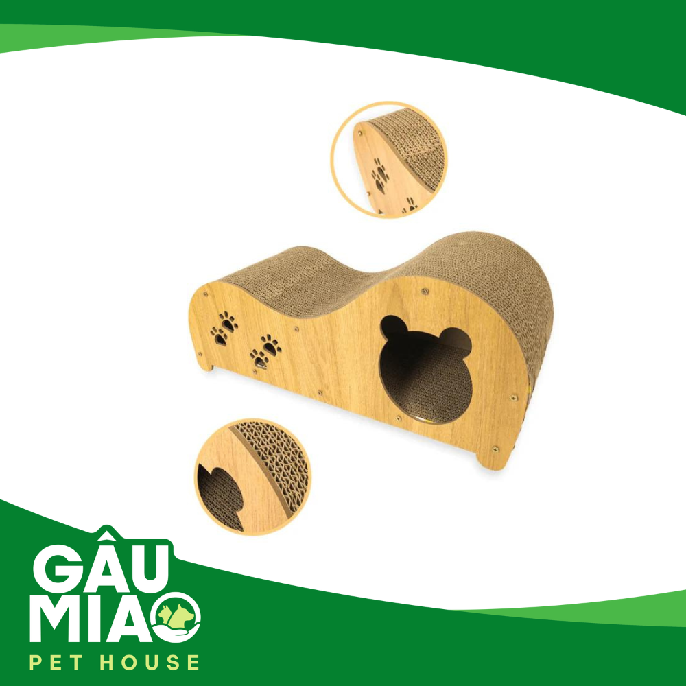 Bàn cào móng ghế tình yêu cho mèo bằng gỗ 60*22*26cm