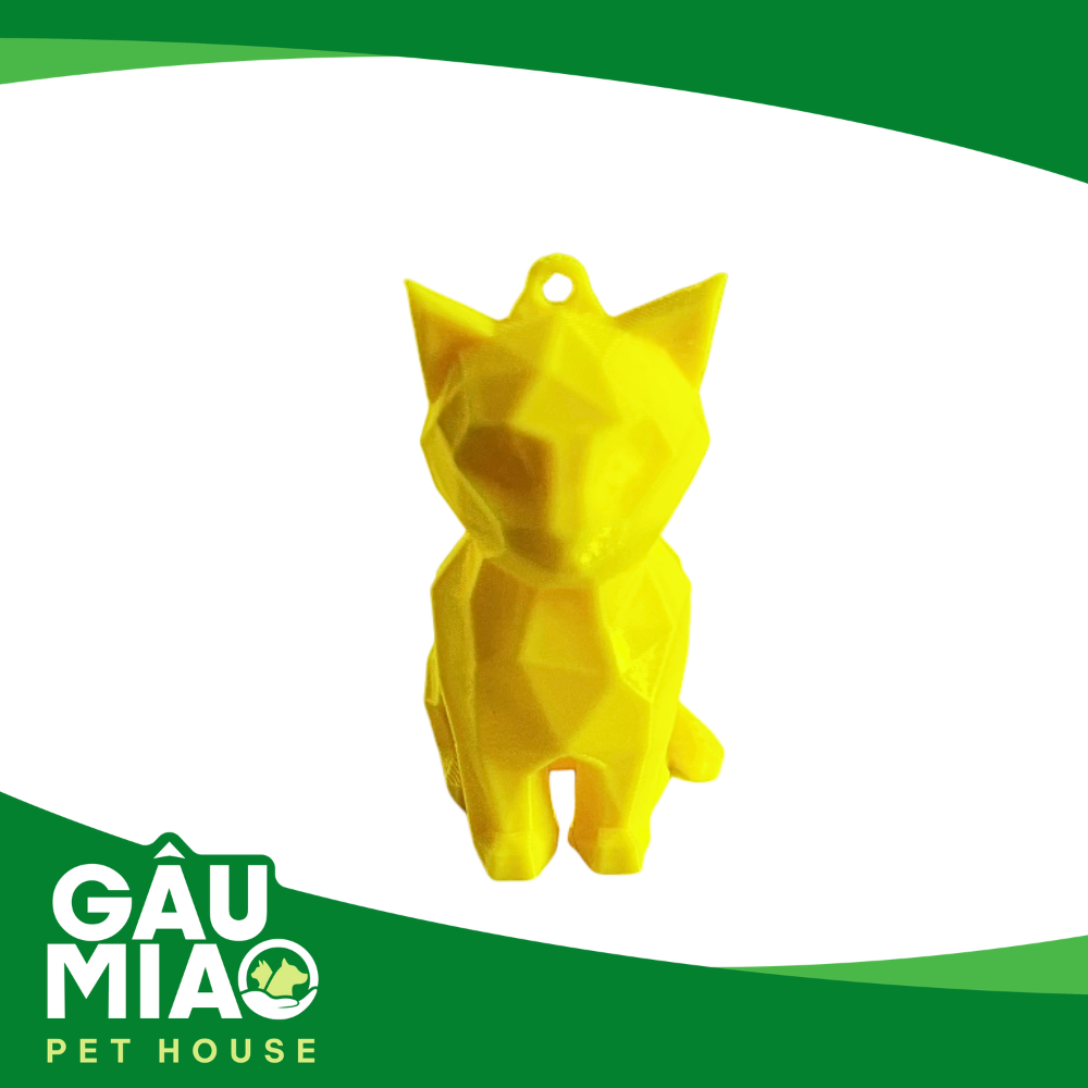 Móc khoá, balo-Tượng mèo ngồi low poly