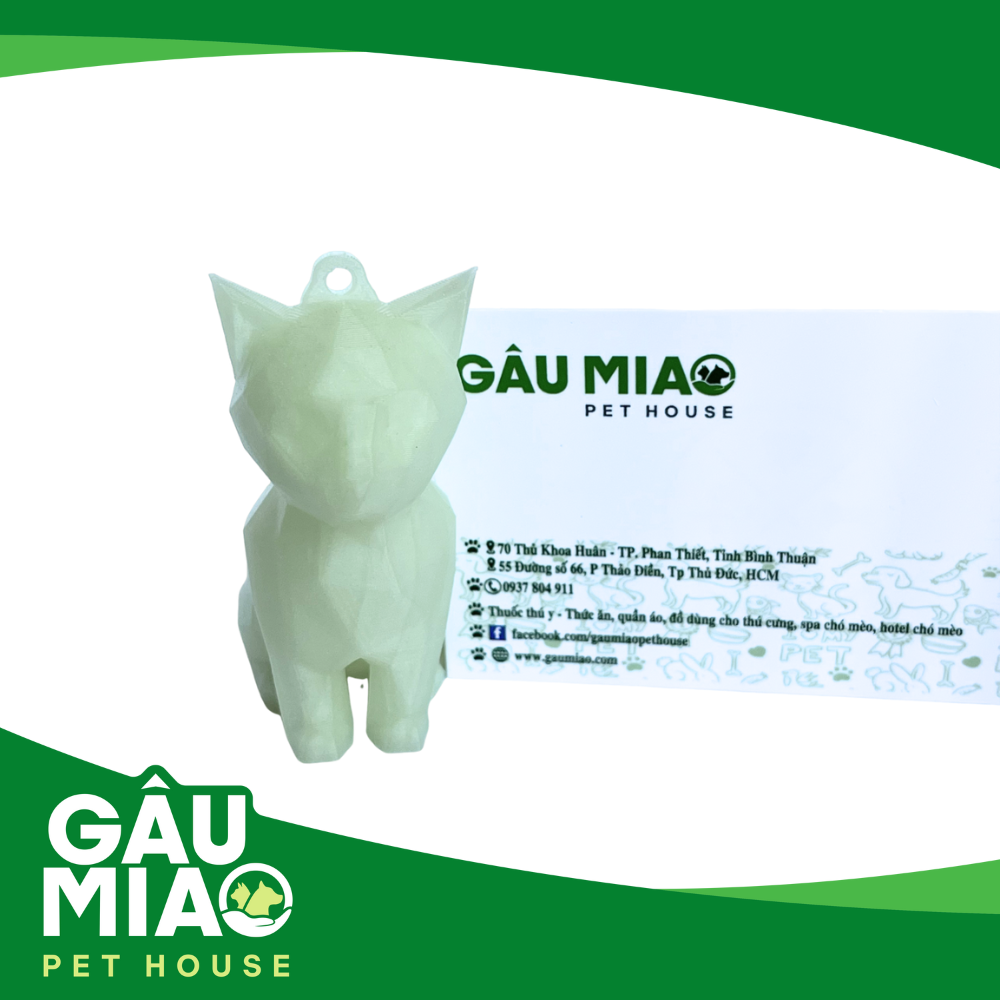 Móc khoá, balo-Tượng mèo ngồi low poly