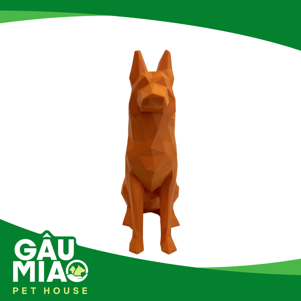 Tượng chó Becgie low poly 15cm