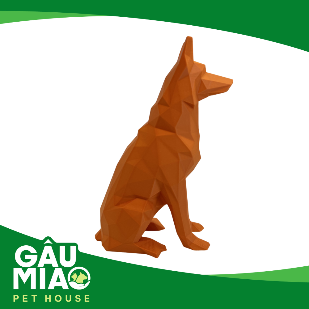 Tượng chó Becgie low poly 15cm