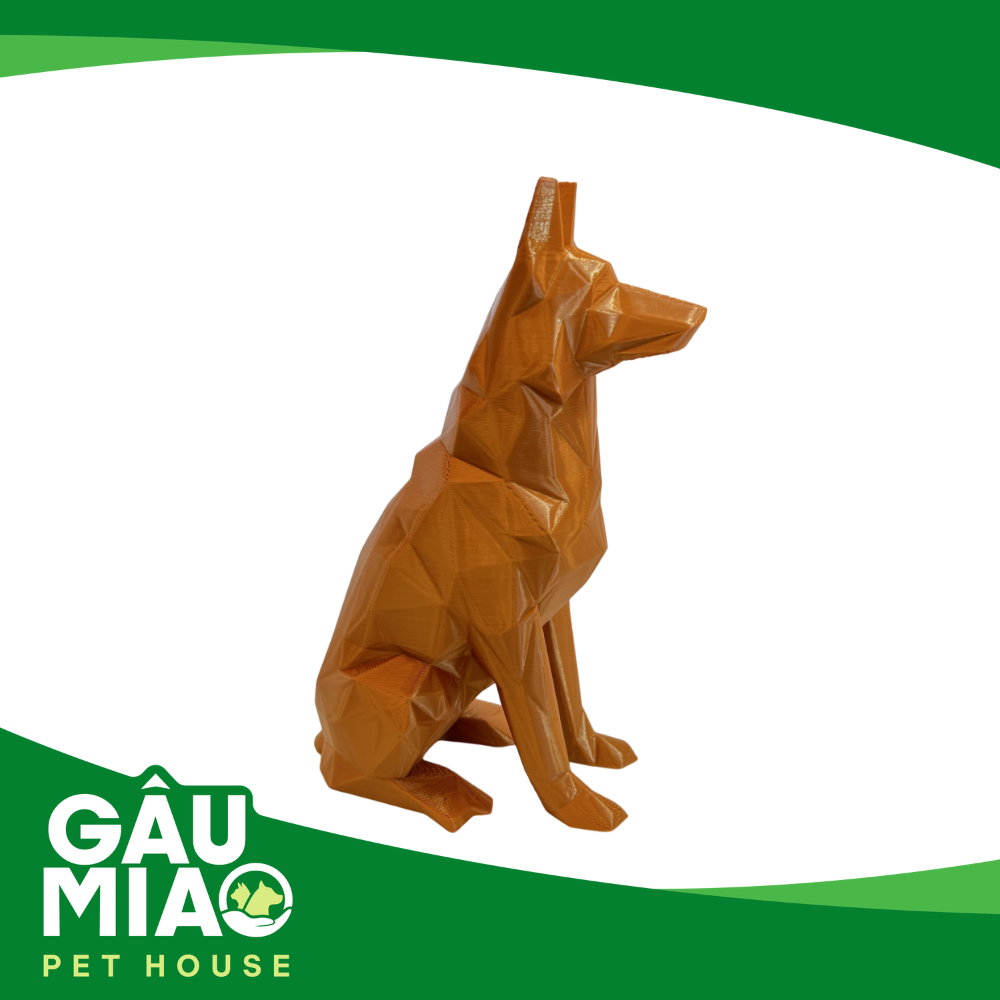 Tượng chó Becgie low poly 15cm