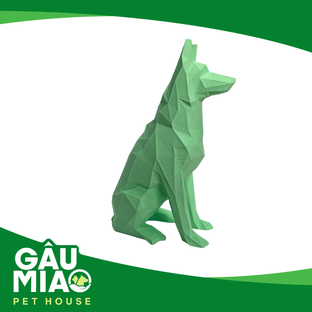 Tượng chó Becgie low poly 15cm