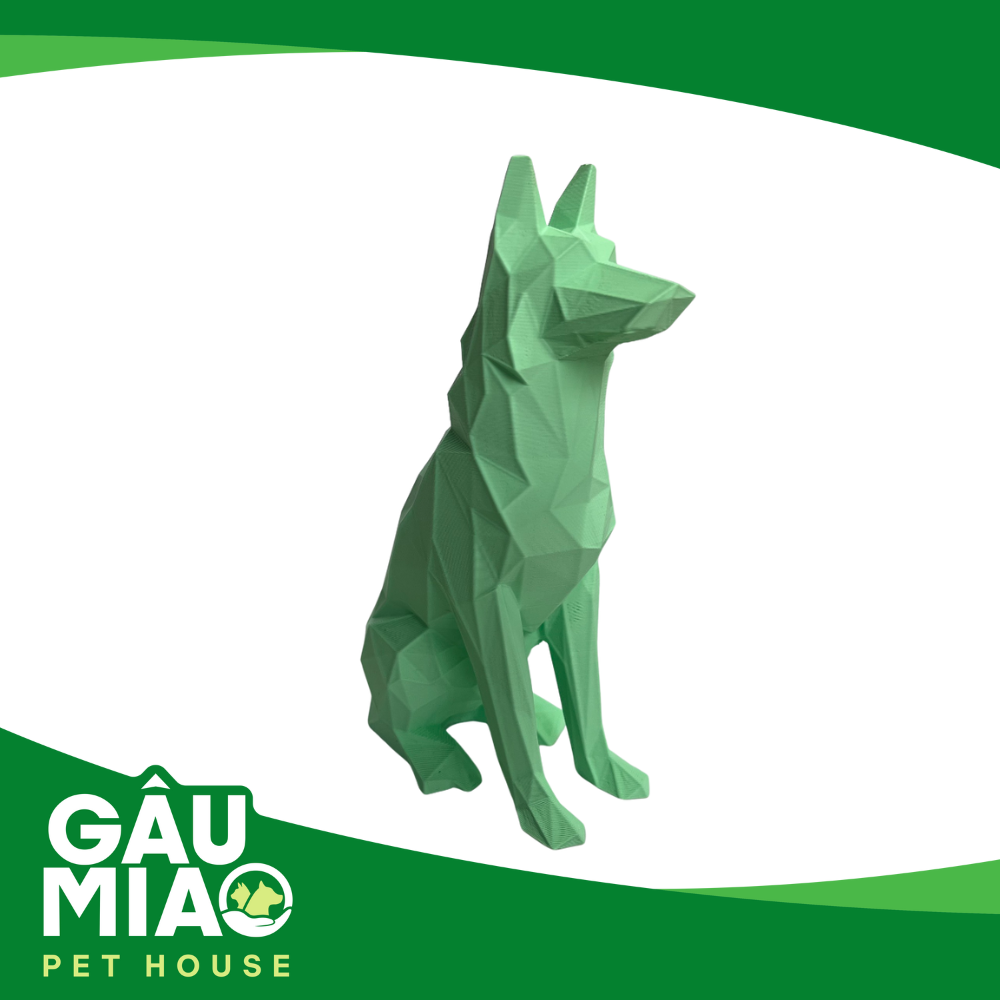 Tượng chó Becgie low poly 15cm