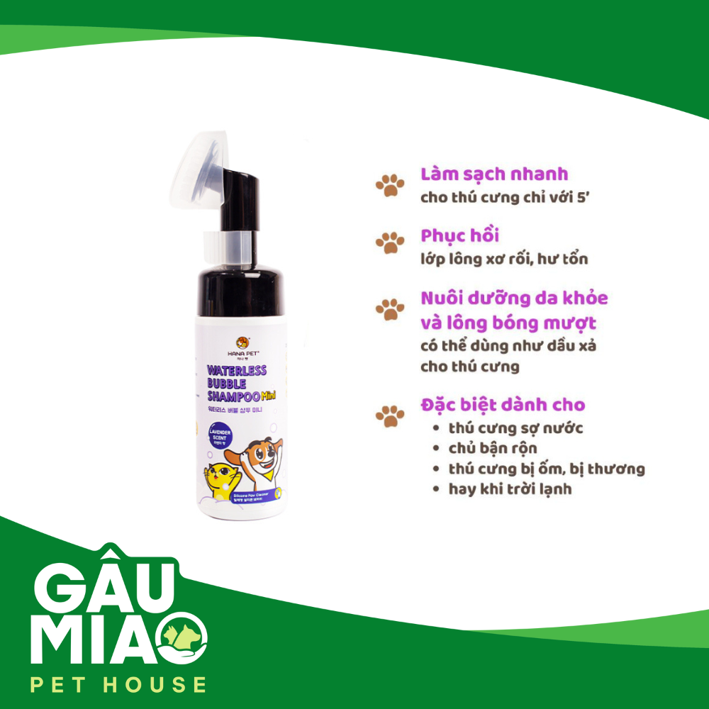 Hana Pet - Bọt tắm khô dưỡng lông 130ml