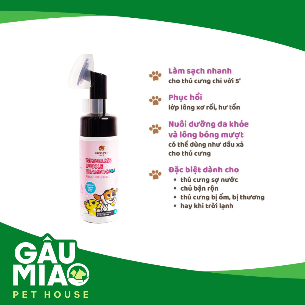 Hana Pet - Bọt tắm khô dưỡng lông 130ml