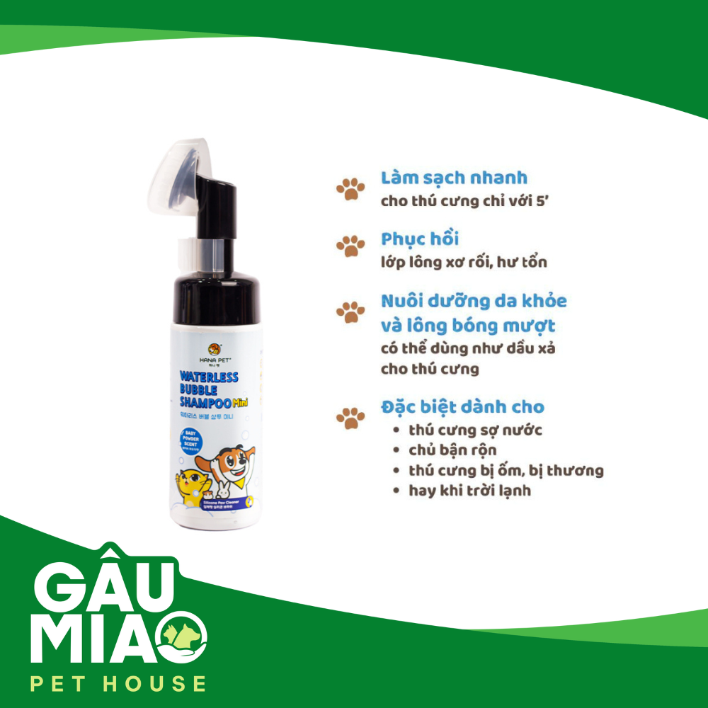 Hana Pet - Bọt tắm khô dưỡng lông 130ml