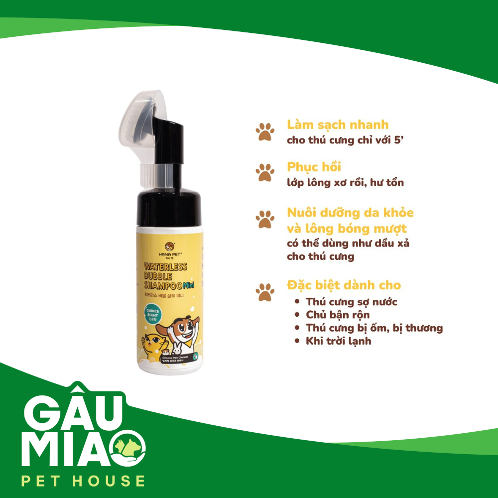 Hana Pet - Bọt tắm khô dưỡng lông 130ml