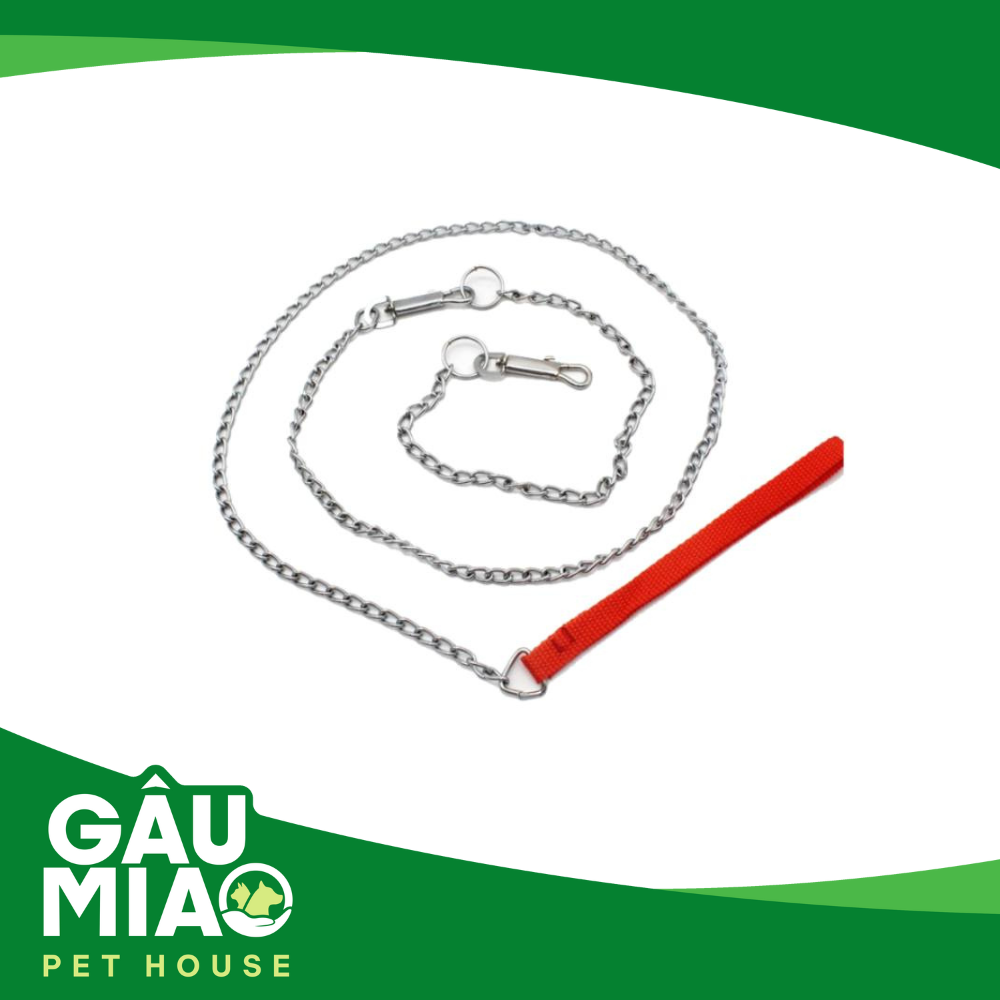 Vòng cổ + Dây xích sắt có tay cầm BOBO