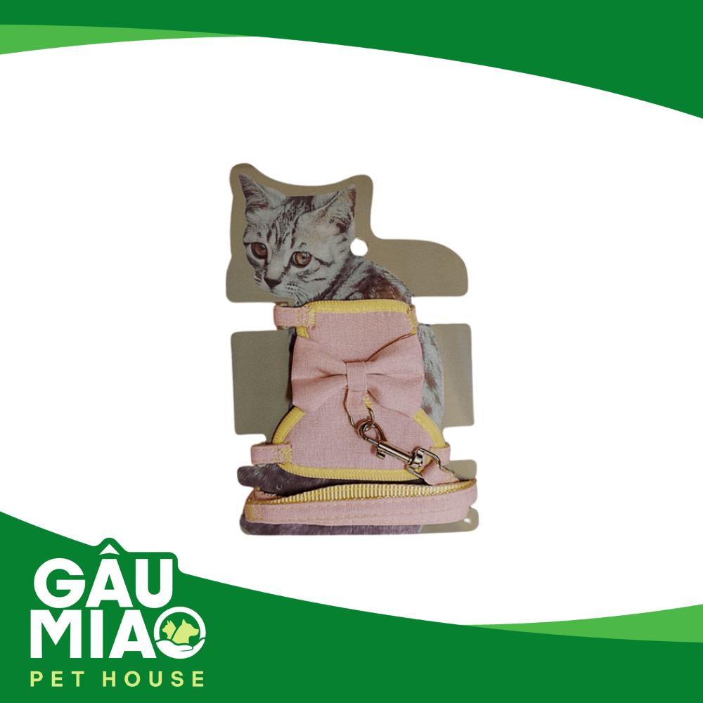 Yếm đầm nơ + dây dắt ( QY-132) - 1cm